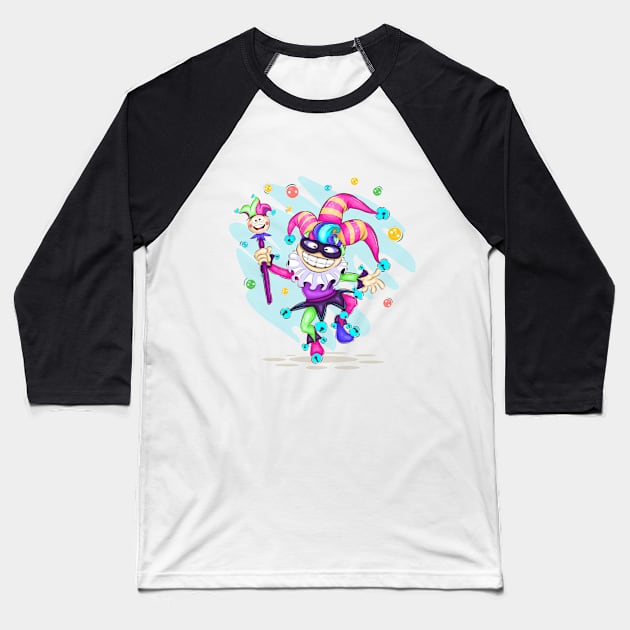 Cheerful cartoon joker Baseball T-Shirt by AndreKENO